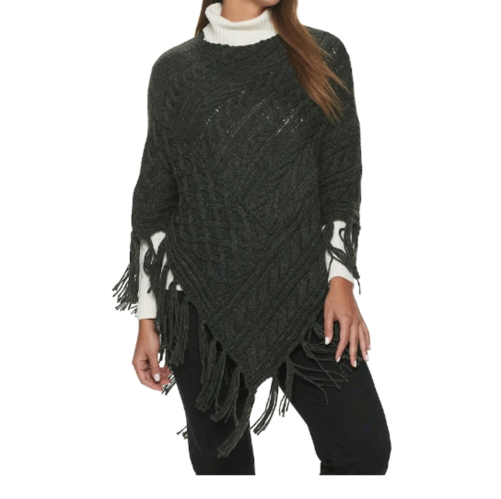 Chaps Cable knit Poncho